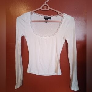 Streetwear Society White Lace Long Sleeve Top